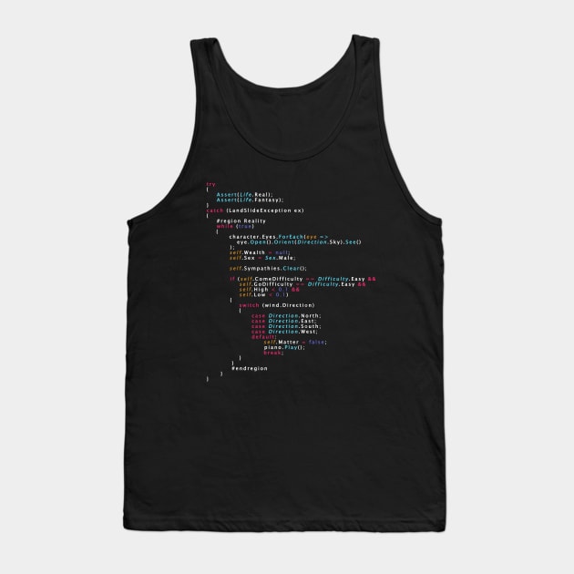 Is This The Real Life Coding Programming Color Tank Top by ElkeD
